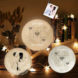 Custom Photo You Won Heart Engraved Moon Lamp