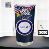 Custom Logo Eagle Collage Travel Tumbler