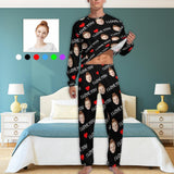 [TikTok Hot Selling] Custom Face I Love You Men's Pajamas Personalized Photo Sleepwear Sets