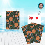 Custom Face Orange Playing Cards