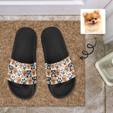 Custom Pet Face Paw Print Men's Slide Sandal