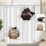 Custom Face White Hole Shower Curtain 66