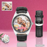 Custom Photo Love Women's&Men's Classic Leather Strap Watch