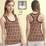 Custom Seamless Boyfriend Face on Women's Racerback Yoga Tank Top