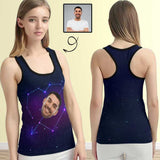 Tank Top with Face Custom Shiny Women's Racerback Yoga Tank Tops