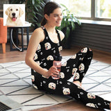 Custom Face Paw Bone Women's Yoga Racerback Tank&Leggings Set